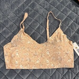 Adrienne Vittadini Pink Floral Bralette Size XL NWT